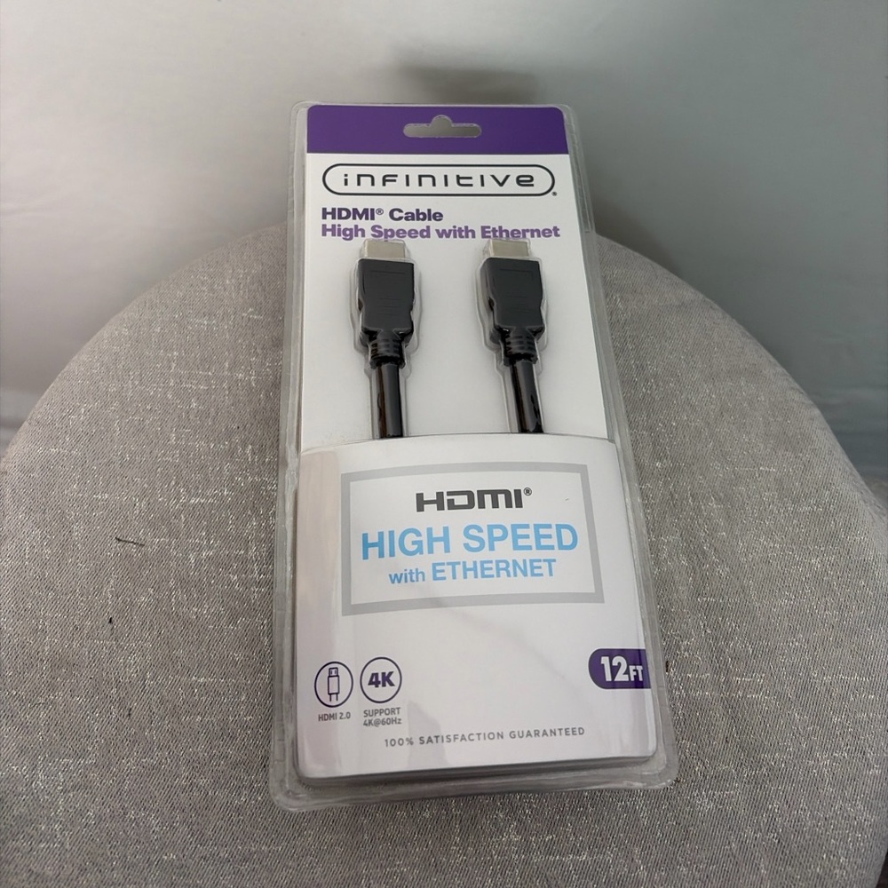 Infinitive HDMI 12ft High Speed 4K Cable with Ethernet – New Sealed(F68)✨